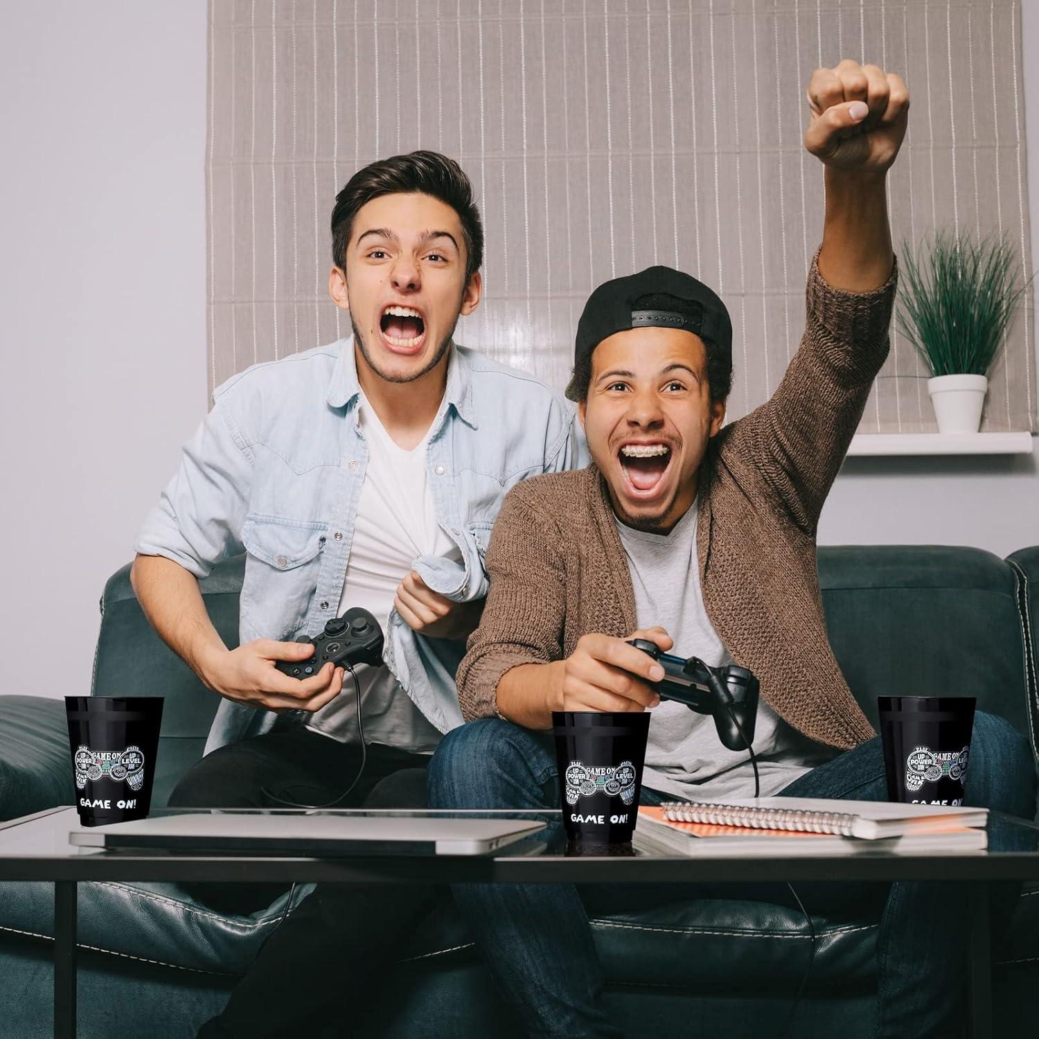 Tazas de Plástico BLACK 16 Pack Videojuegos Cumpleaños