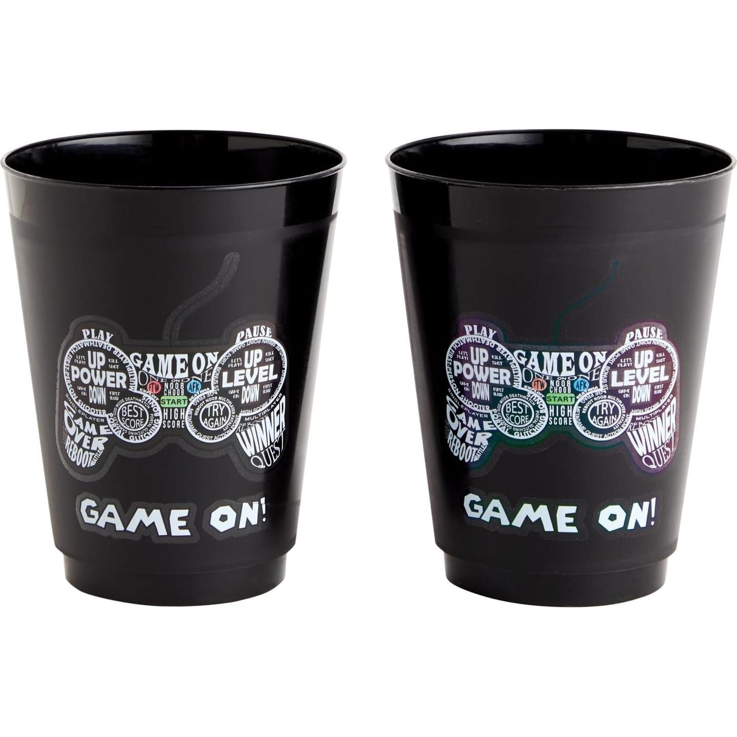 Tazas de Plástico BLACK 16 Pack Videojuegos Cumpleaños