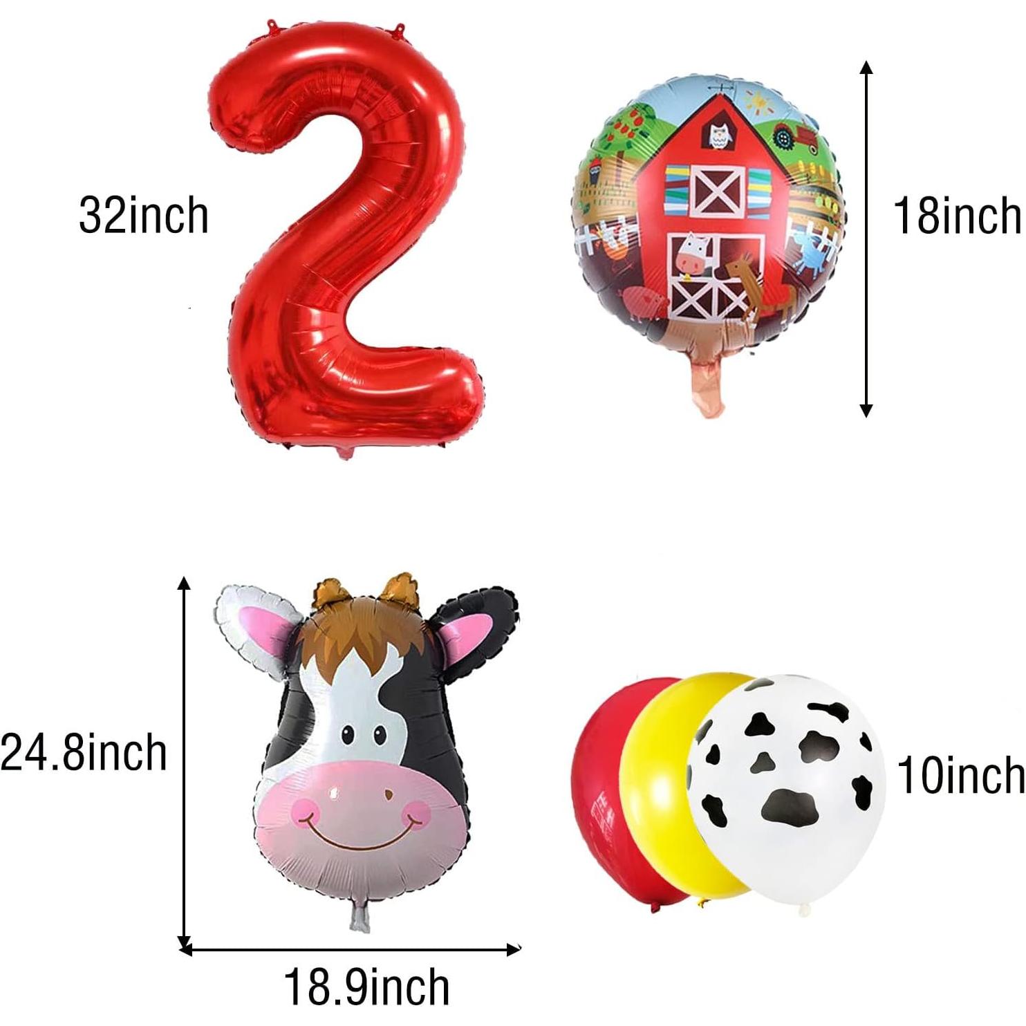 Decoraciones de Fiesta de Cumpleaños Animales de Granja 2 años