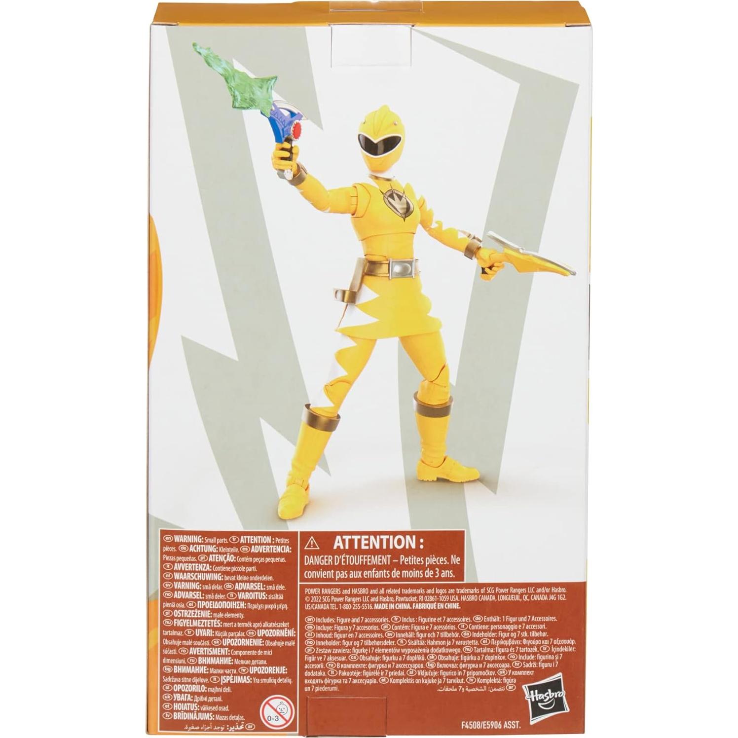 Figura de acción Power Rangers Lightning Dino Thunder Yellow Ranger 17 cm