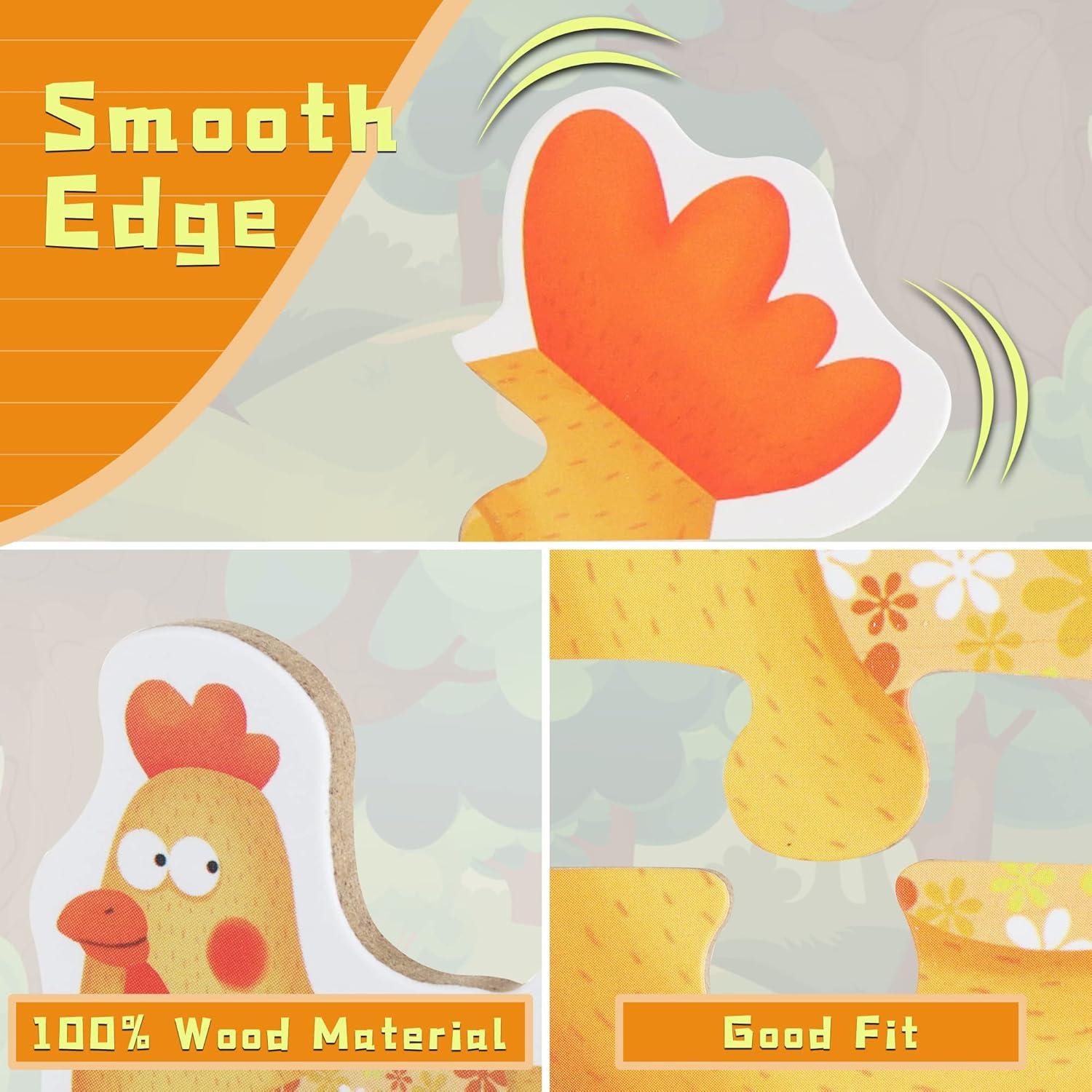 Rompecabezas de Madera FLYINGSEEDS Animales de Granja 6 Piezas