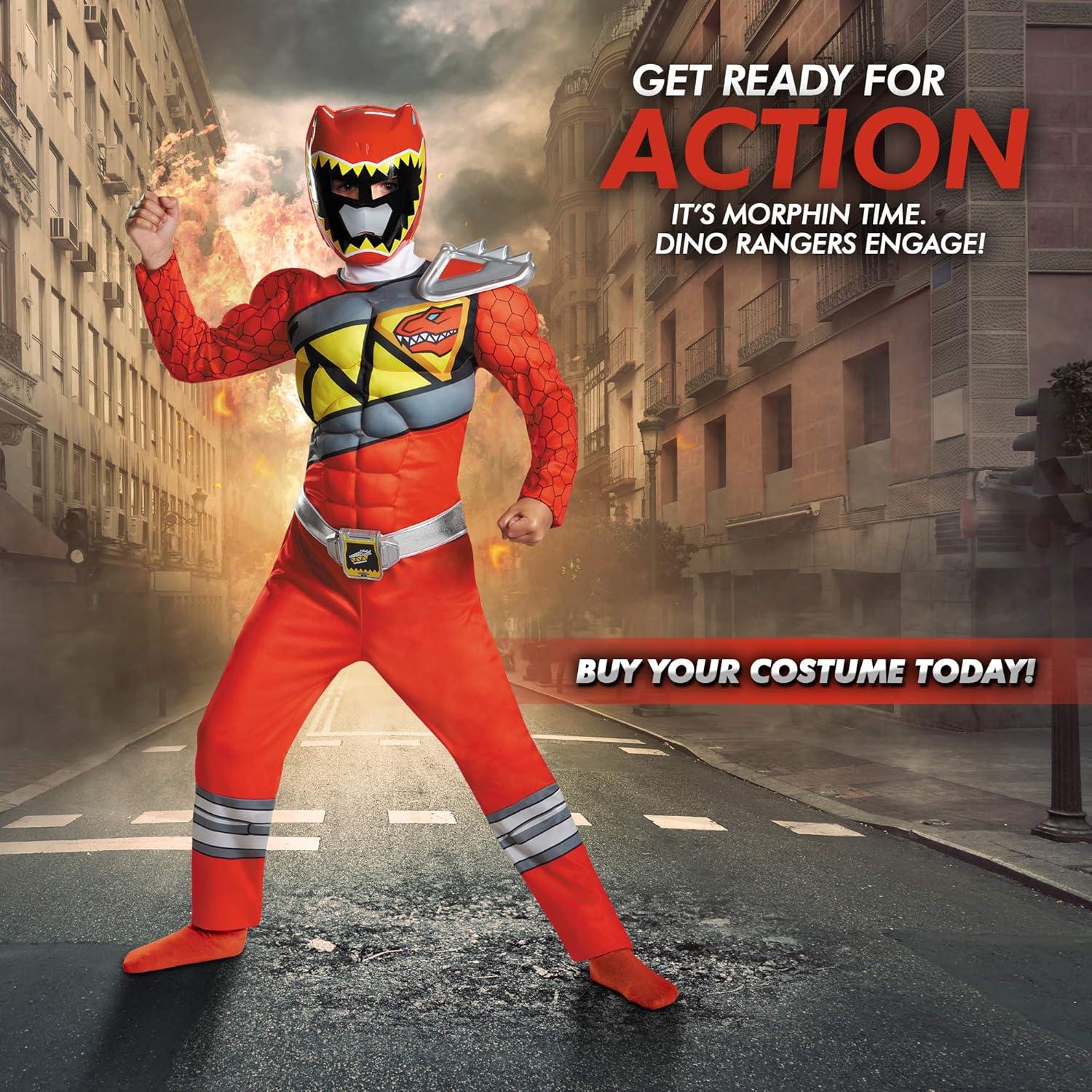 Disfraz Red Ranger Dino Charge Disguise para Niños Musculosos