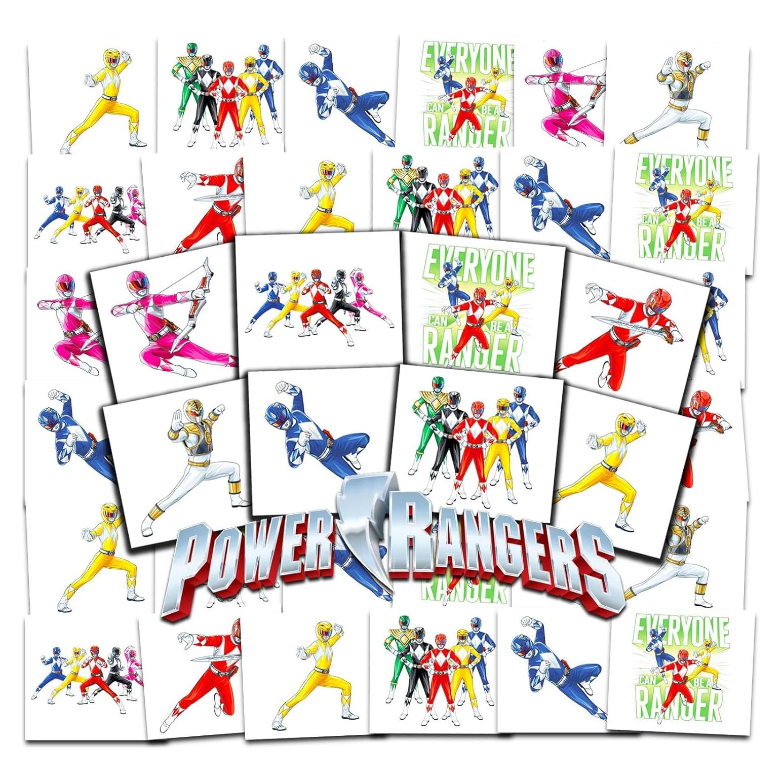 Paquete de 70 Tatuajes Temporales Power Rangers 5x5 cm