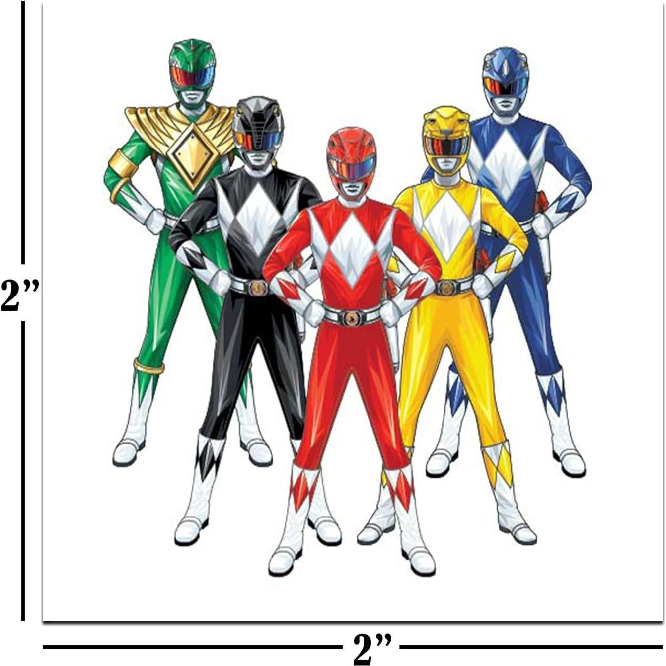 Paquete de 70 Tatuajes Temporales Power Rangers 5x5 cm