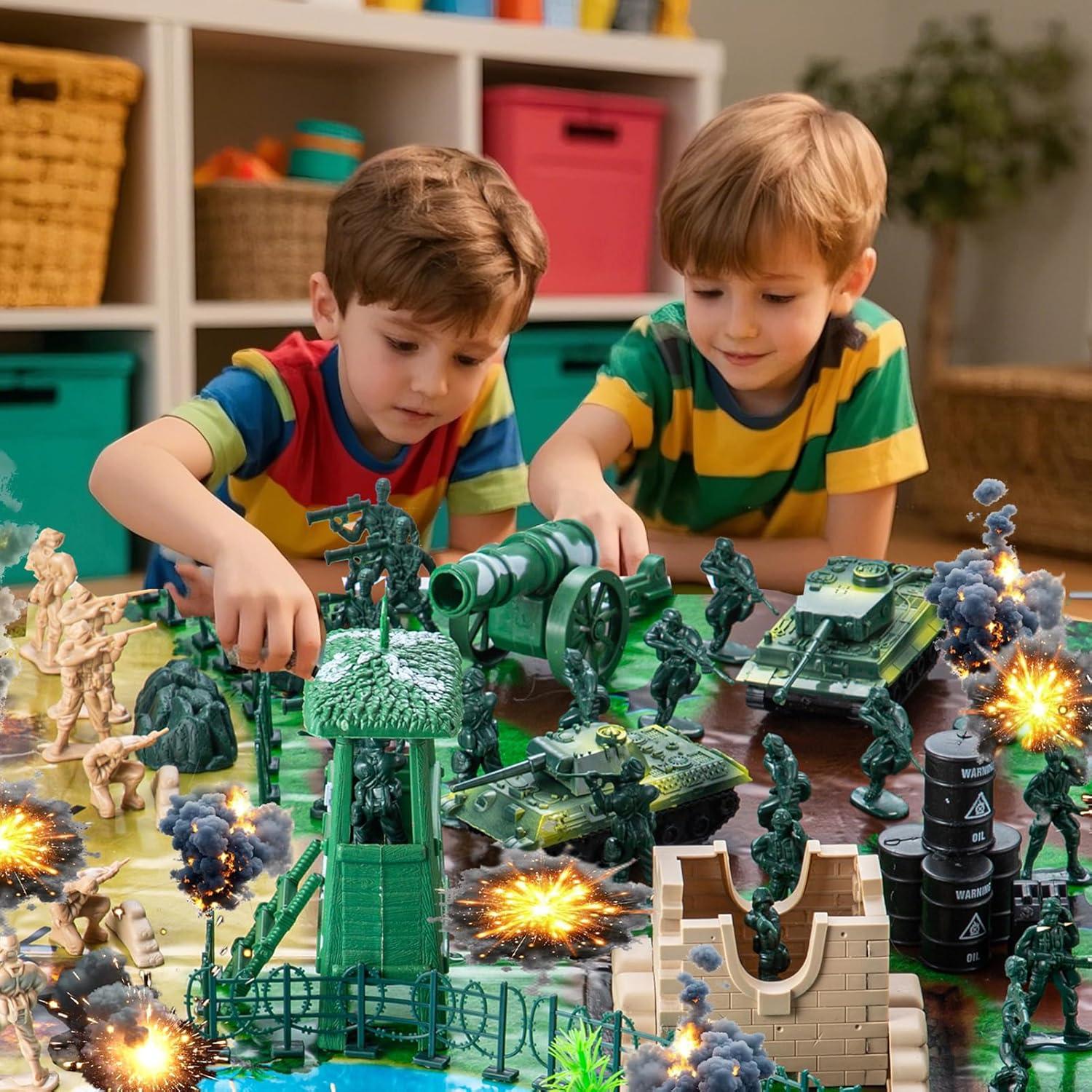 Juego de Combate Militar Oqotoy 110 Piezas con Vehículos