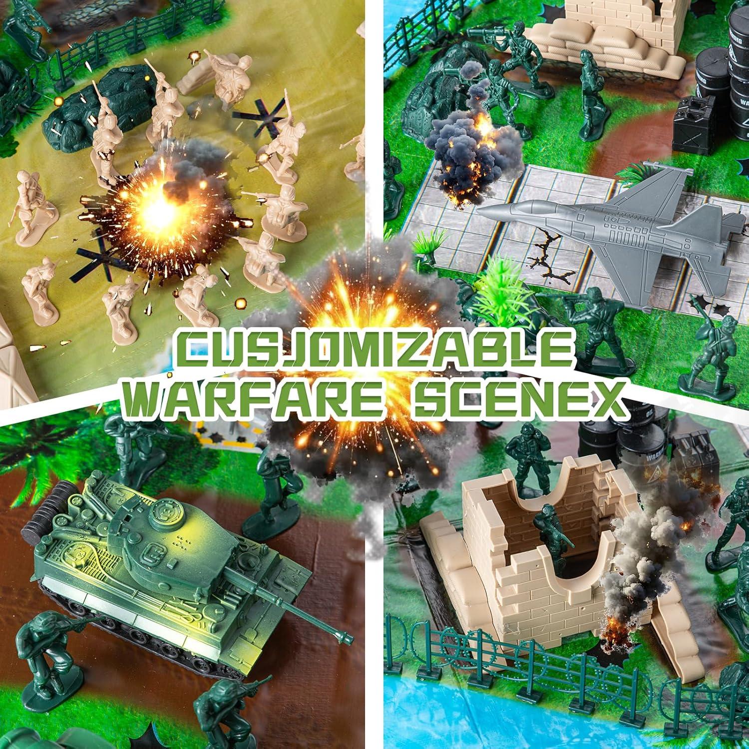 Juego de Combate Militar Oqotoy 110 Piezas con Vehículos