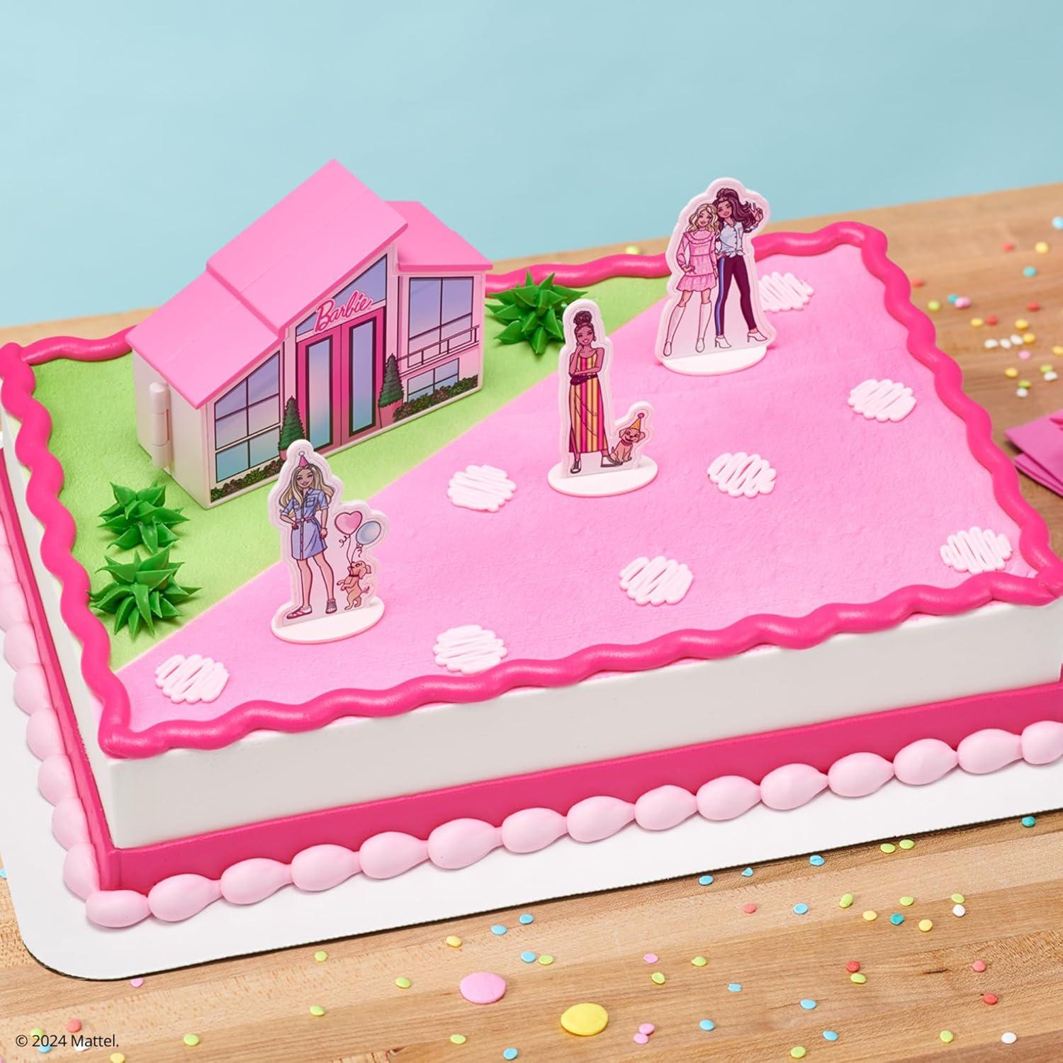 Set de Decoración de Pastel Barbie Dreamhouse 4 Piezas