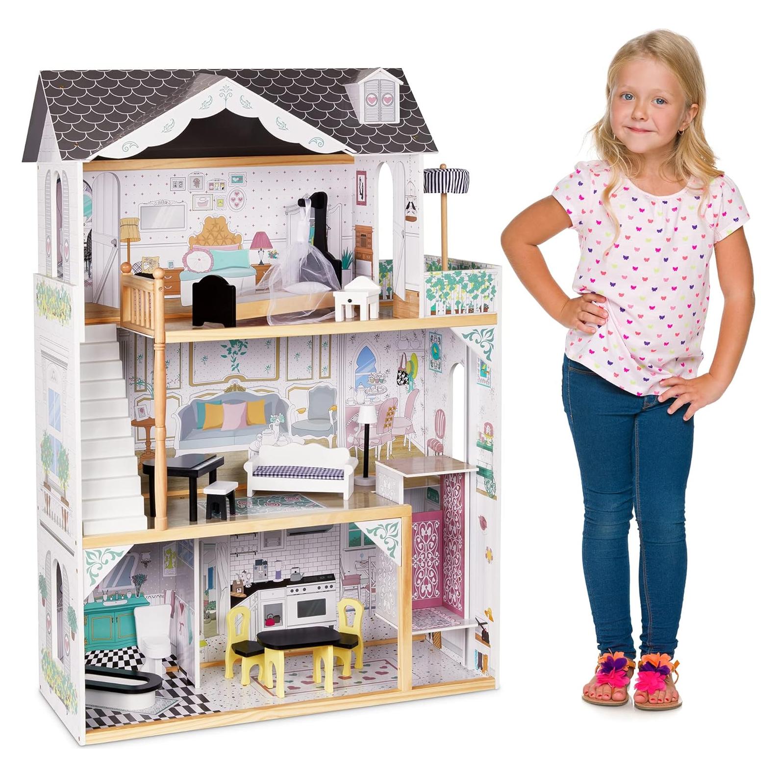 Casa de Muñecas de Madera Lil' Jumbl 3 Pisos con Ascensor 1.22m