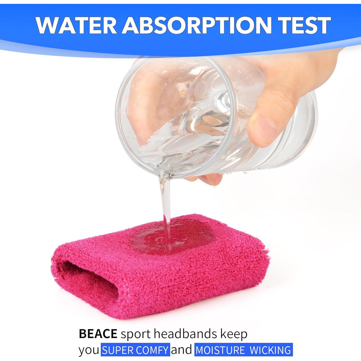 Muñequera Deportiva BEACE 6PCS Algodón Antideslizante