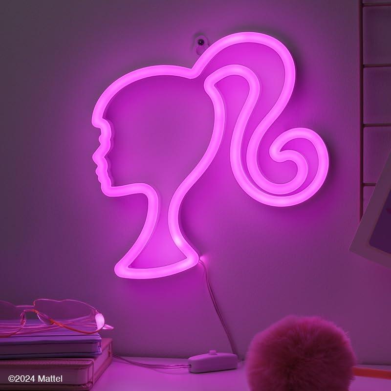 Luz de Neón LED Barbie Paladone 22 cm Rosa USB Decorativa