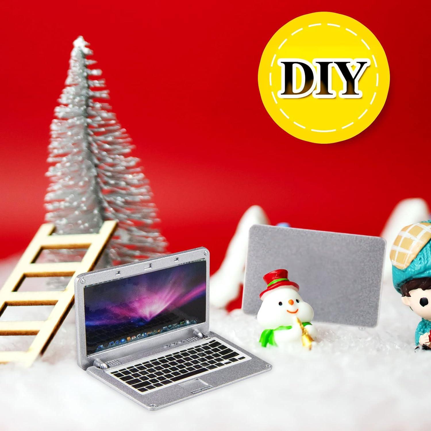 Laptop Miniatura Plegable ODDIER 1:12 para Casa de Muñecas