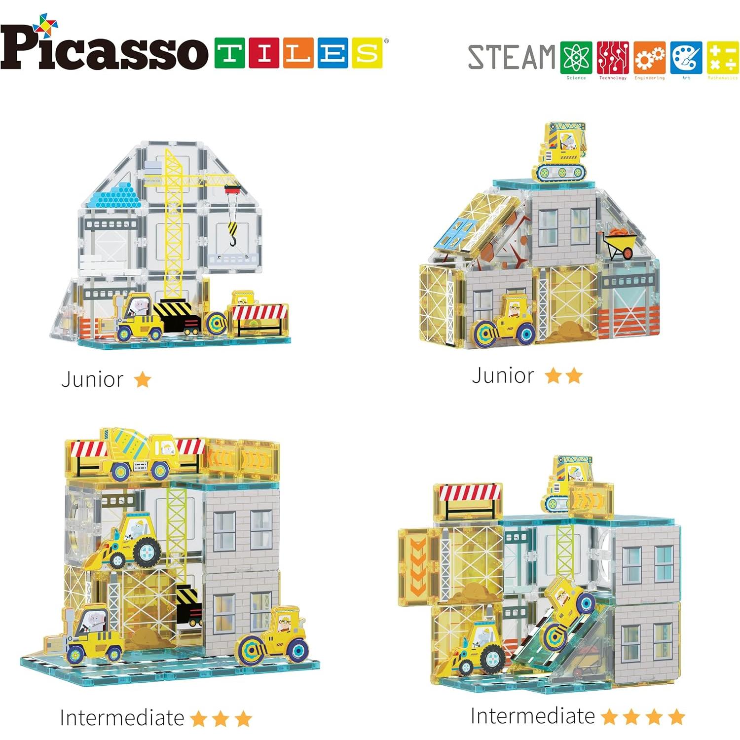 PicassoTiles Bloques Magnéticos 45 Piezas Vehículos 3+