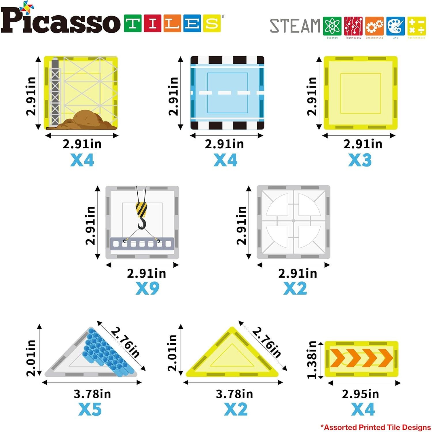 PicassoTiles Bloques Magnéticos 45 Piezas Vehículos 3+