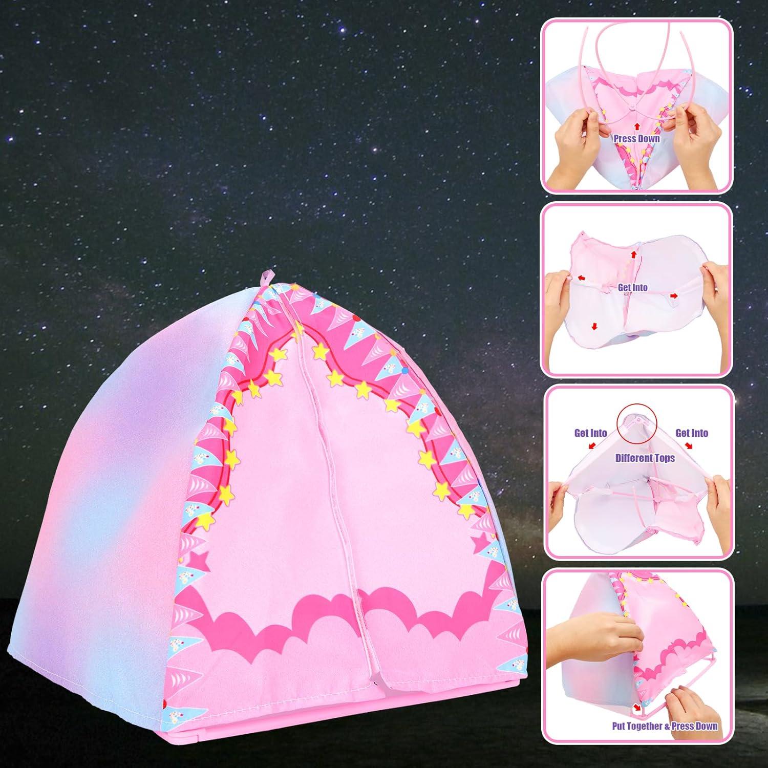 Juego de Camping para Muñecas Miunana 35 PCS - Carpa, BBQ, Telescopio