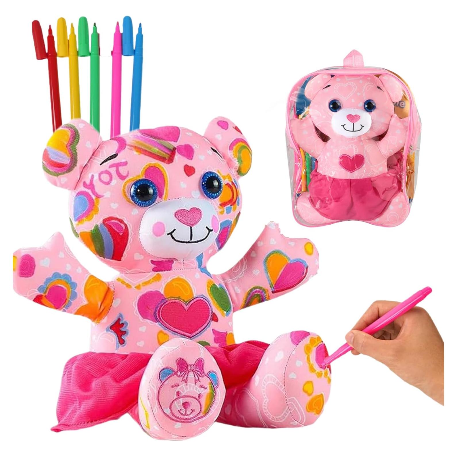 Juguete de peluche para colorear DRAWMYTOY Oso Rosa 23.9x18cm