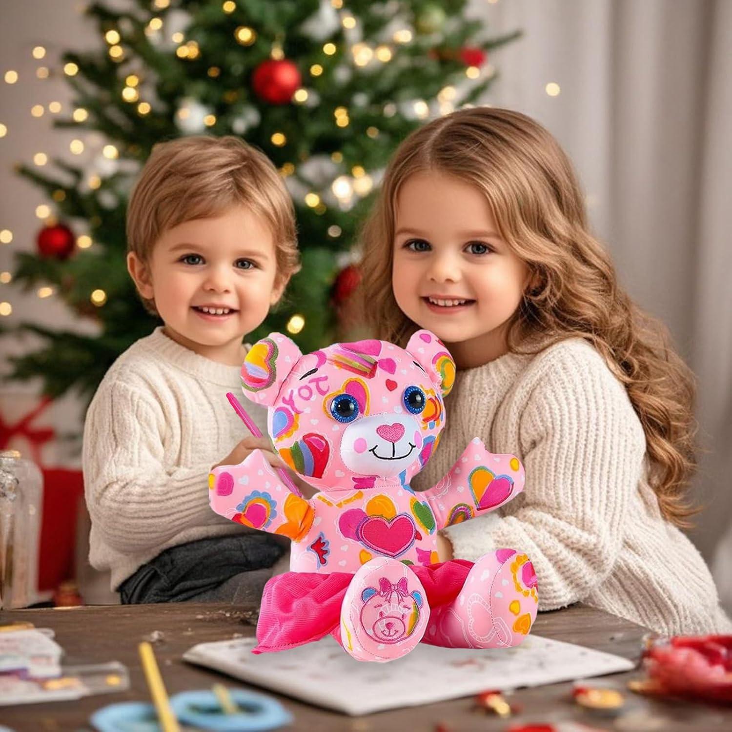 Juguete de peluche para colorear DRAWMYTOY Oso Rosa 23.9x18cm