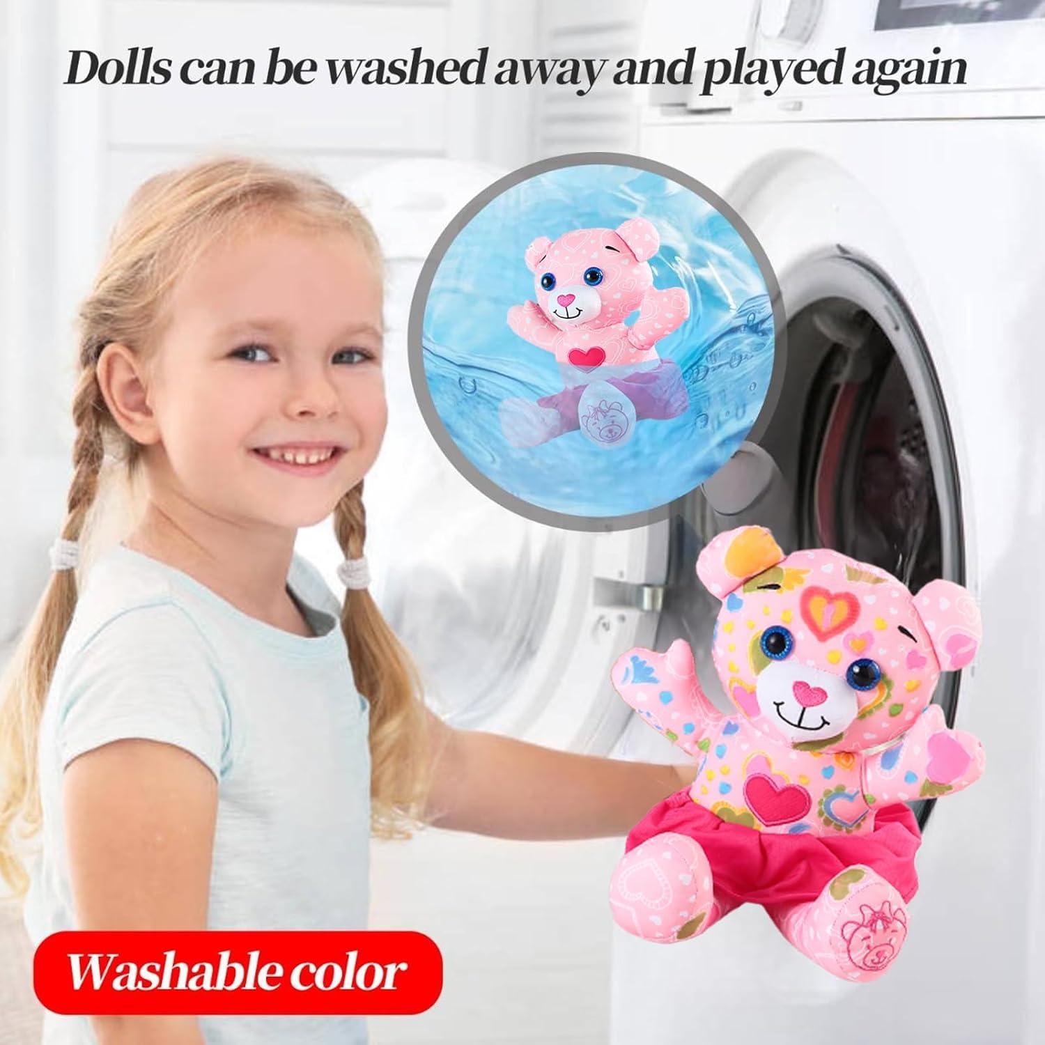 Juguete de peluche para colorear DRAWMYTOY Oso Rosa 23.9x18cm