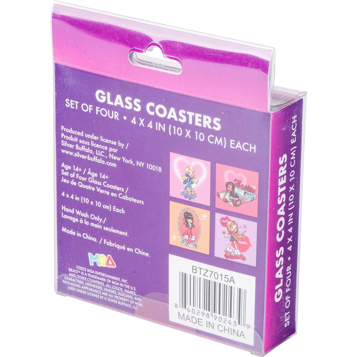 Conjunto de Posavasos de Vidrio Bratz 4 Piezas Silver Buffalo