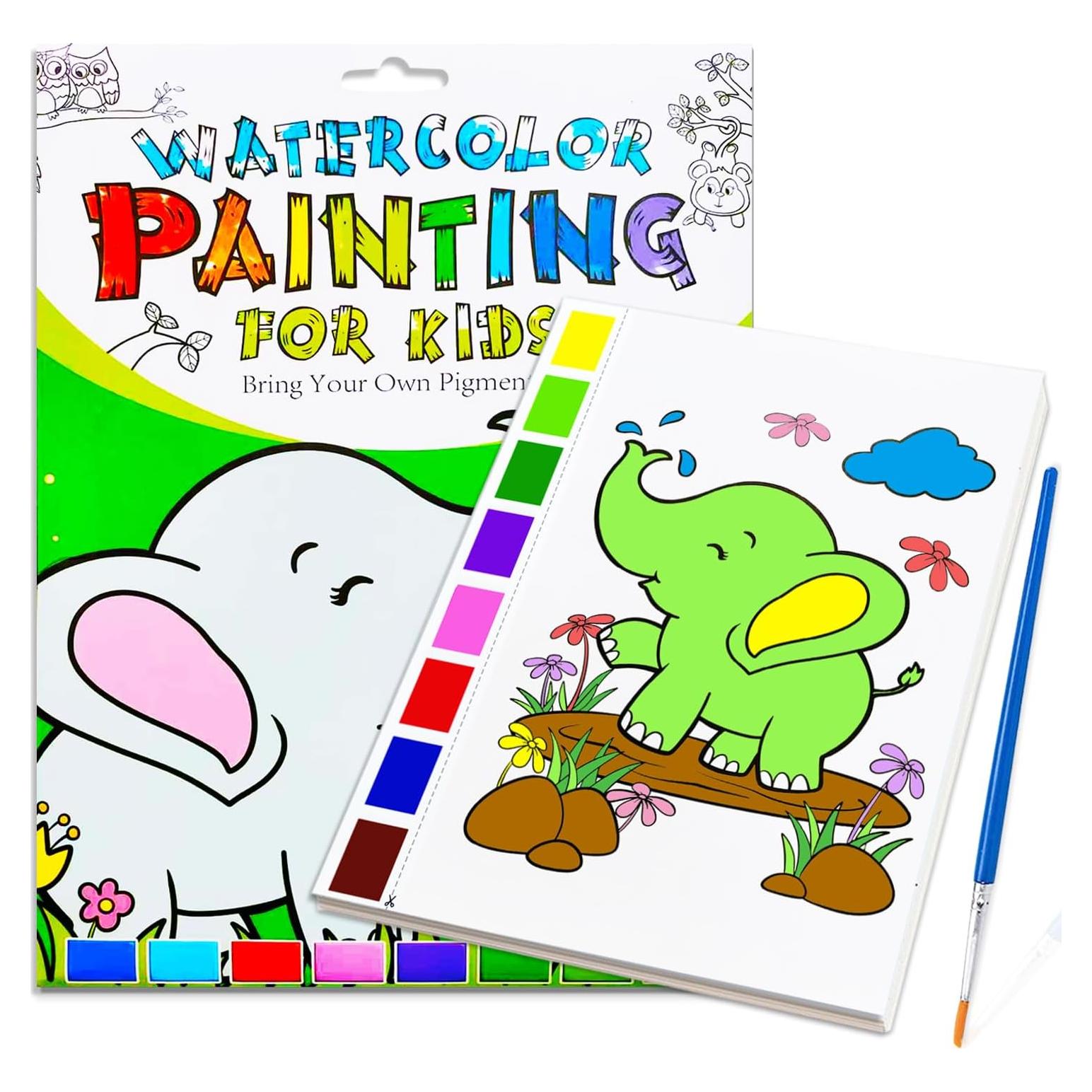 Libro de Colorear Acuarelas JZILU para Niños - Set de Pintura