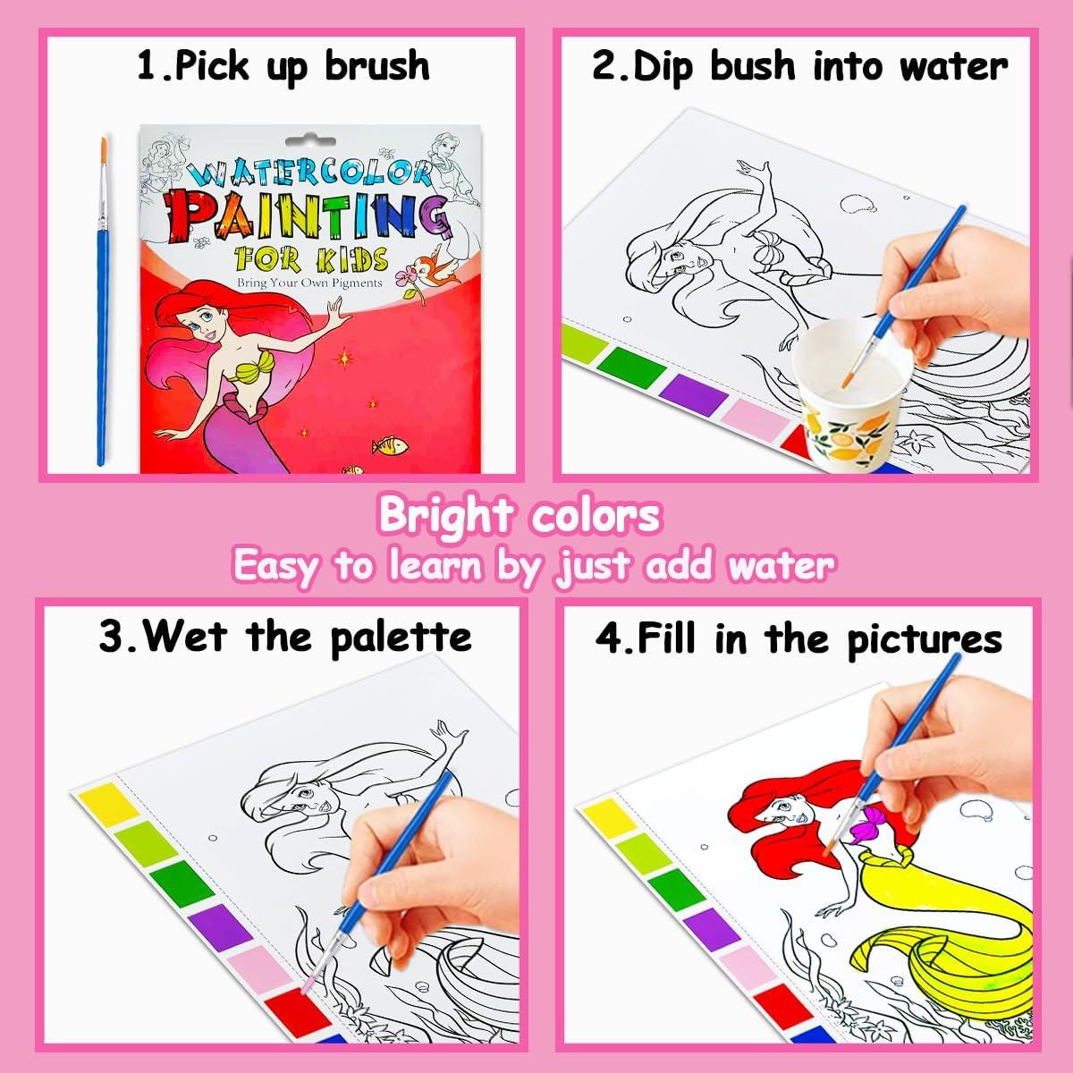 Libro de Colorear Acuarelas JZILU para Niños - Pintura Mágica