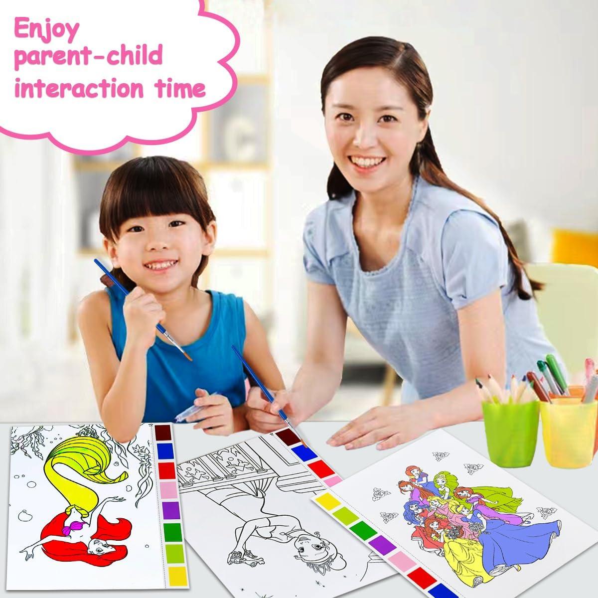 Libro de Colorear Acuarelas JZILU para Niños - Pintura Mágica