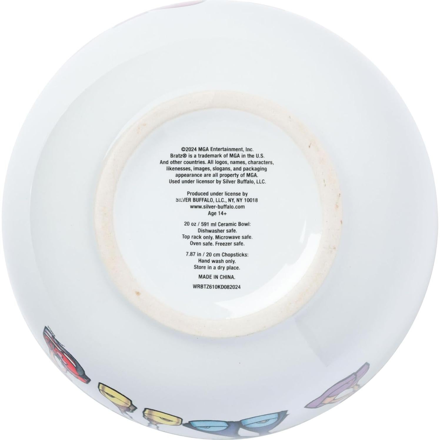 Tazón de Ramen Cerámica Bratz 590ml con Palillos Reutilizables