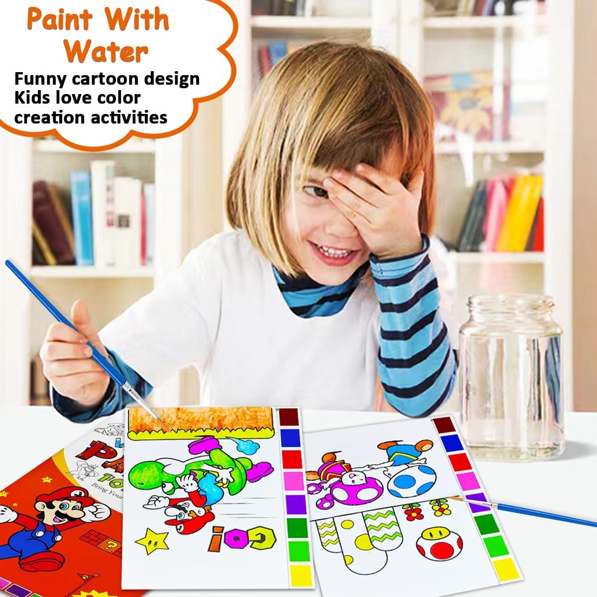 Libro de Colorear Acuarelas JZILU para Niños - Kit de Pintura