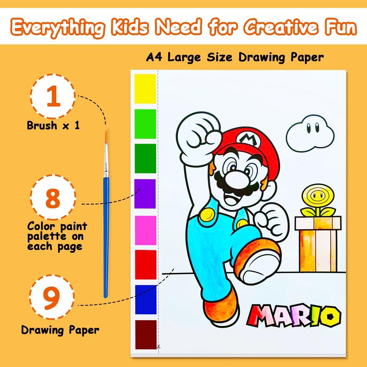 Libro de Colorear Acuarelas JZILU para Niños - Kit de Pintura