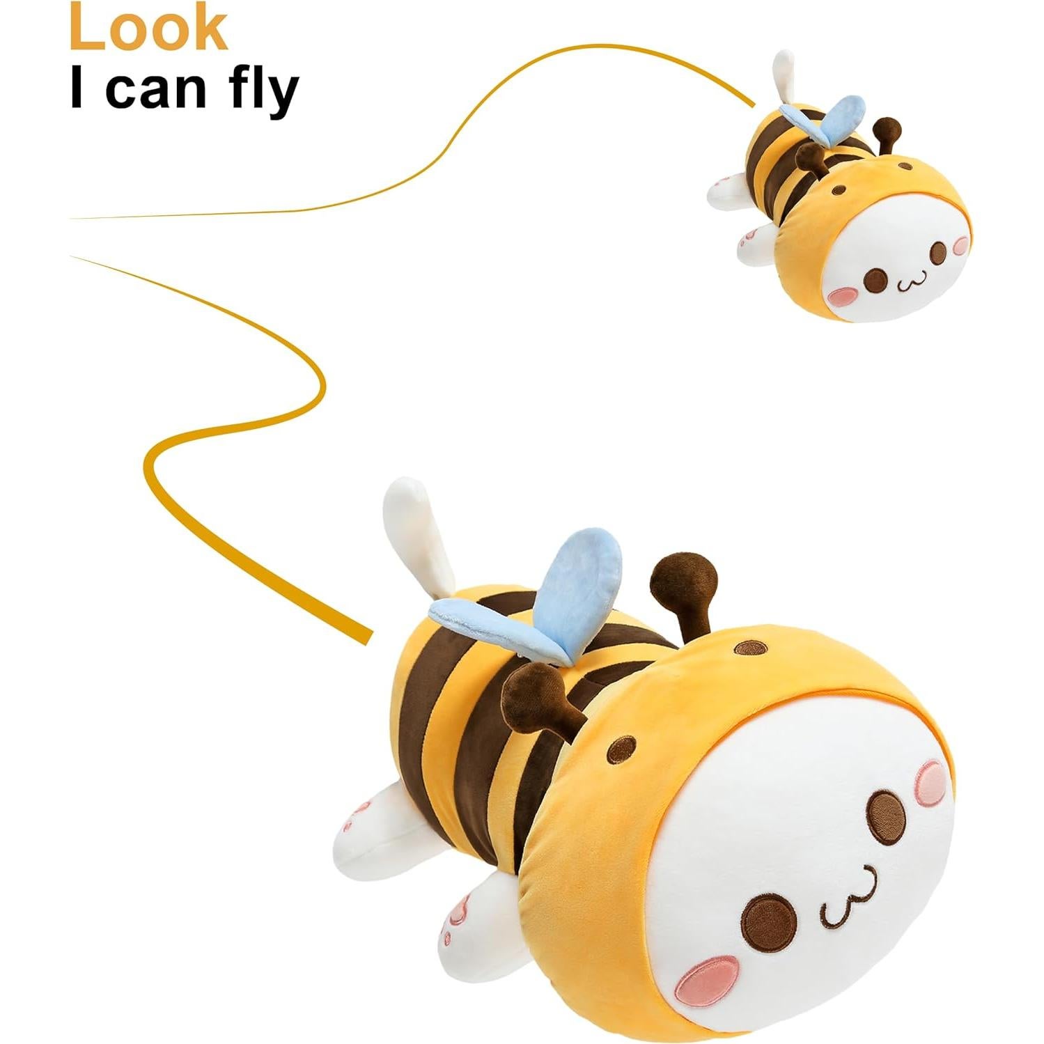 Juguete de Peluche Gato Abeja Amarillo Onsoyours 50 cm Suave