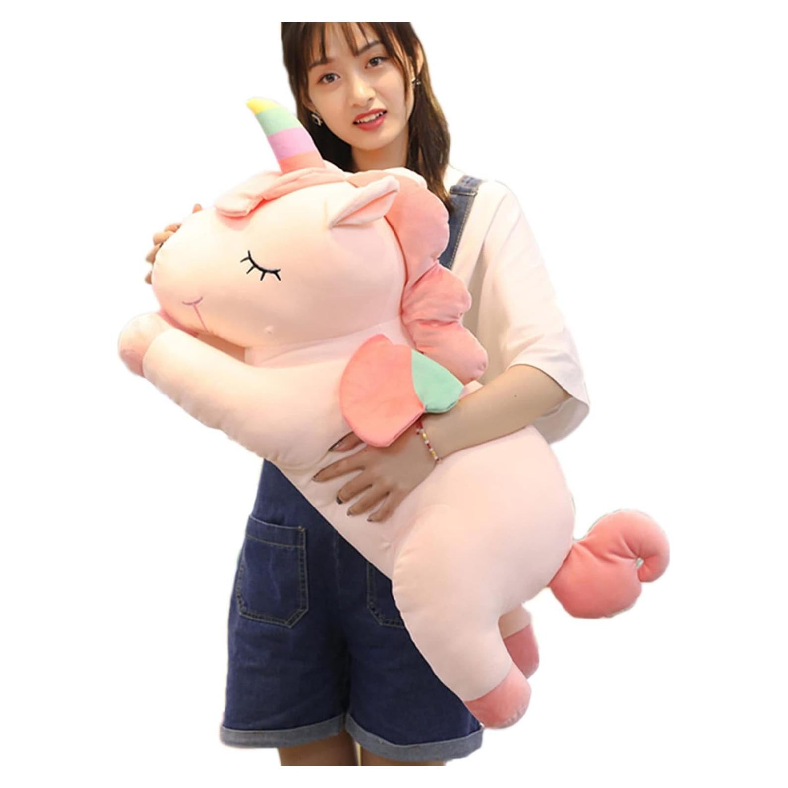 Almohada de abrazo unicornio Hitoshe 80 cm rosa peluche