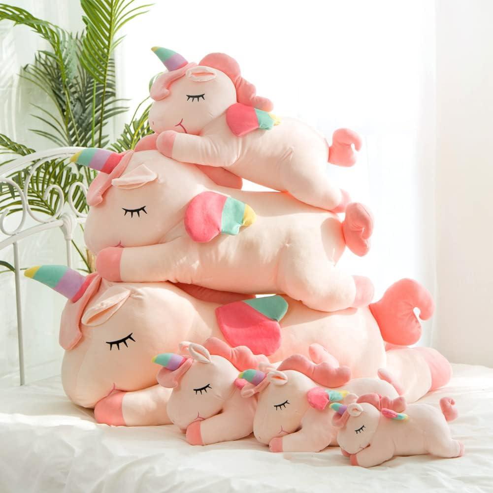 Almohada de abrazo unicornio Hitoshe 80 cm rosa peluche