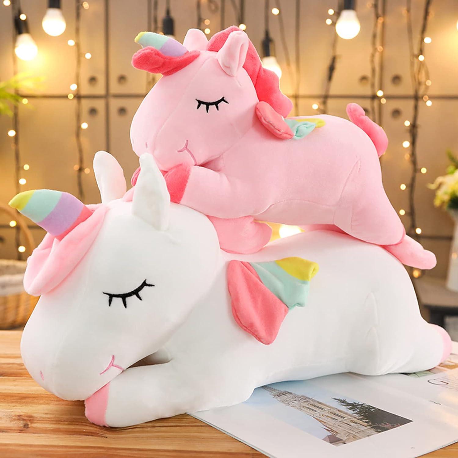 Almohada de abrazo unicornio Hitoshe 80 cm rosa peluche