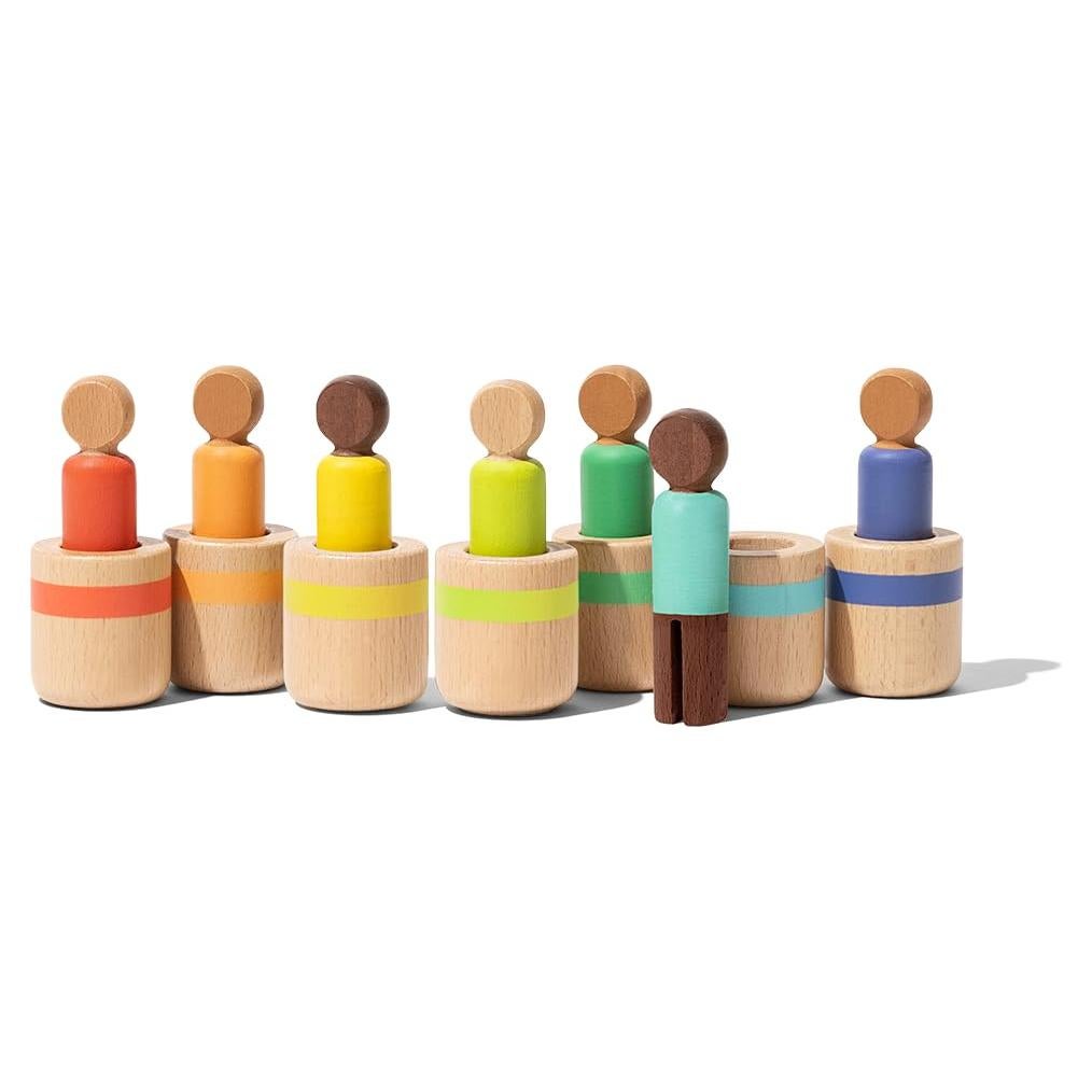 Juguete de Madera Lovevery Post & Play - 7 Muñecos para Bebés 13+ meses