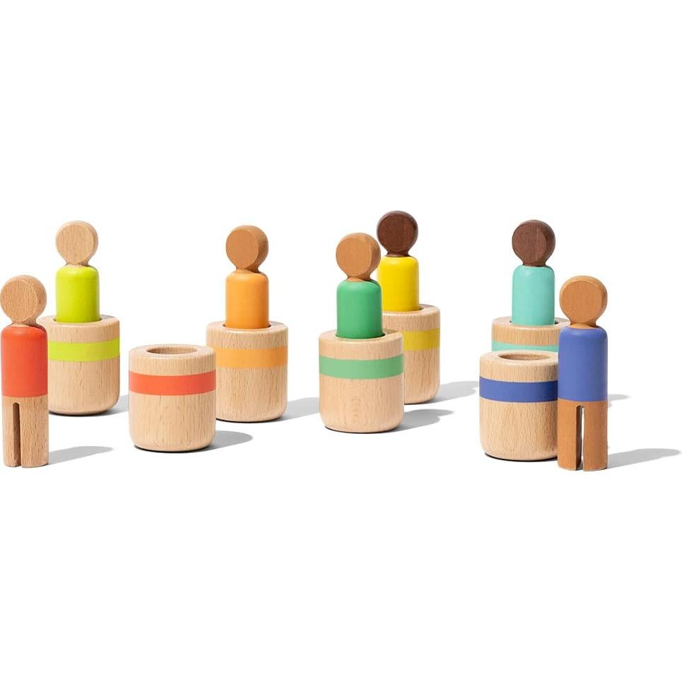 Juguete de Madera Lovevery Post & Play - 7 Muñecos para Bebés 13+ meses