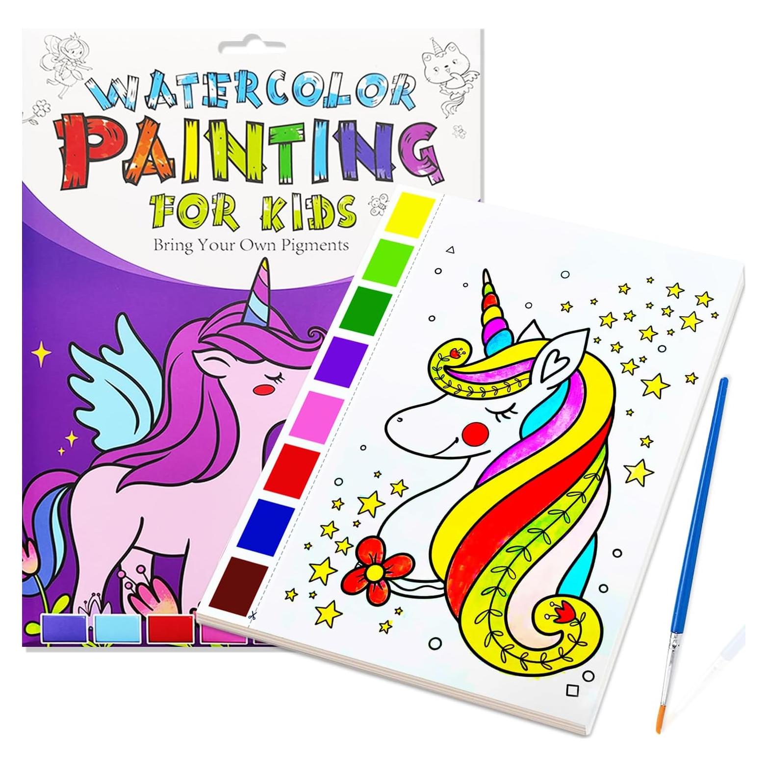 Libro de Colorear Acuarelas JZILU Unicornio 30x22 cm