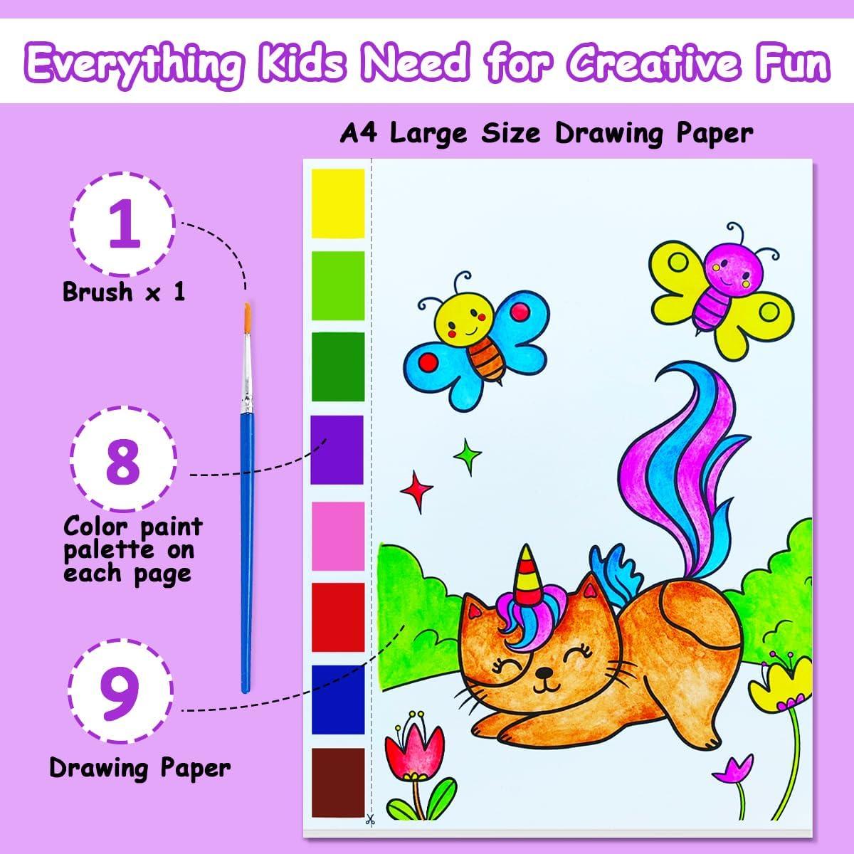 Libro de Colorear Acuarelas JZILU Unicornio 30x22 cm