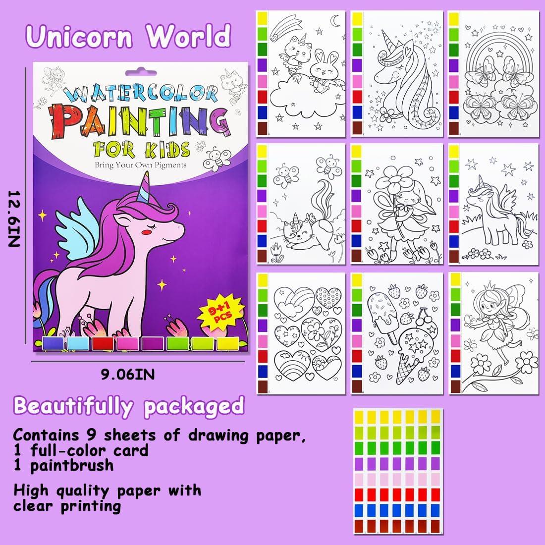 Libro de Colorear Acuarelas JZILU Unicornio 30x22 cm