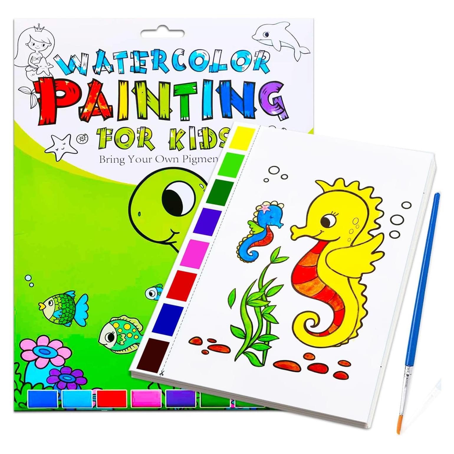 Libro de Colorear Acuarela JZILU - Set de Pintura Mágica