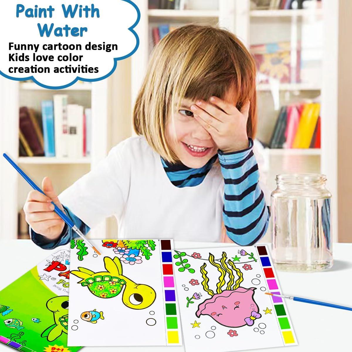 Libro de Colorear Acuarela JZILU - Set de Pintura Mágica