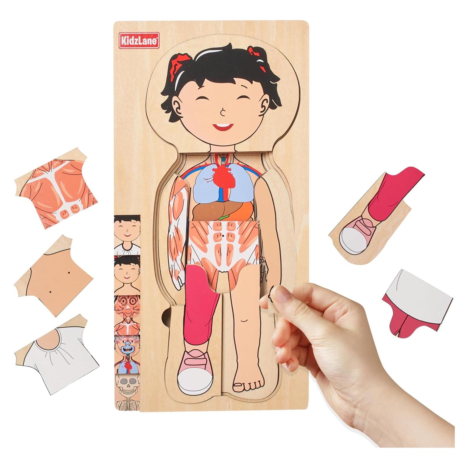 Rompecabezas de Madera Kidzlane Mi Cuerpo 5 Capas Educativo