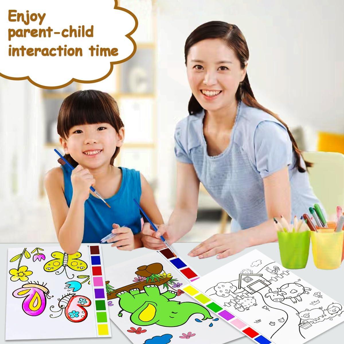 Libro de Colorear Acuarelas JZILU - Set Pintura Mágica