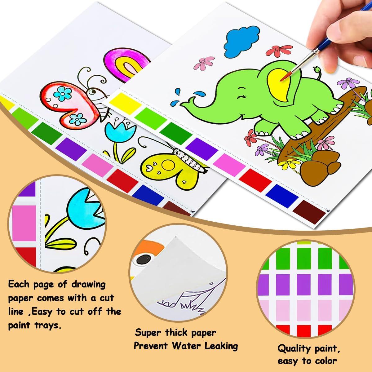 Libro de Colorear Acuarelas JZILU - Set Pintura Mágica