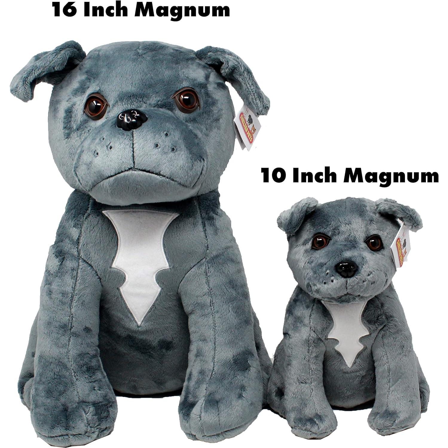Peluche Magnum 40 cm Perro Pitbull Gris - Mascota Adoptada