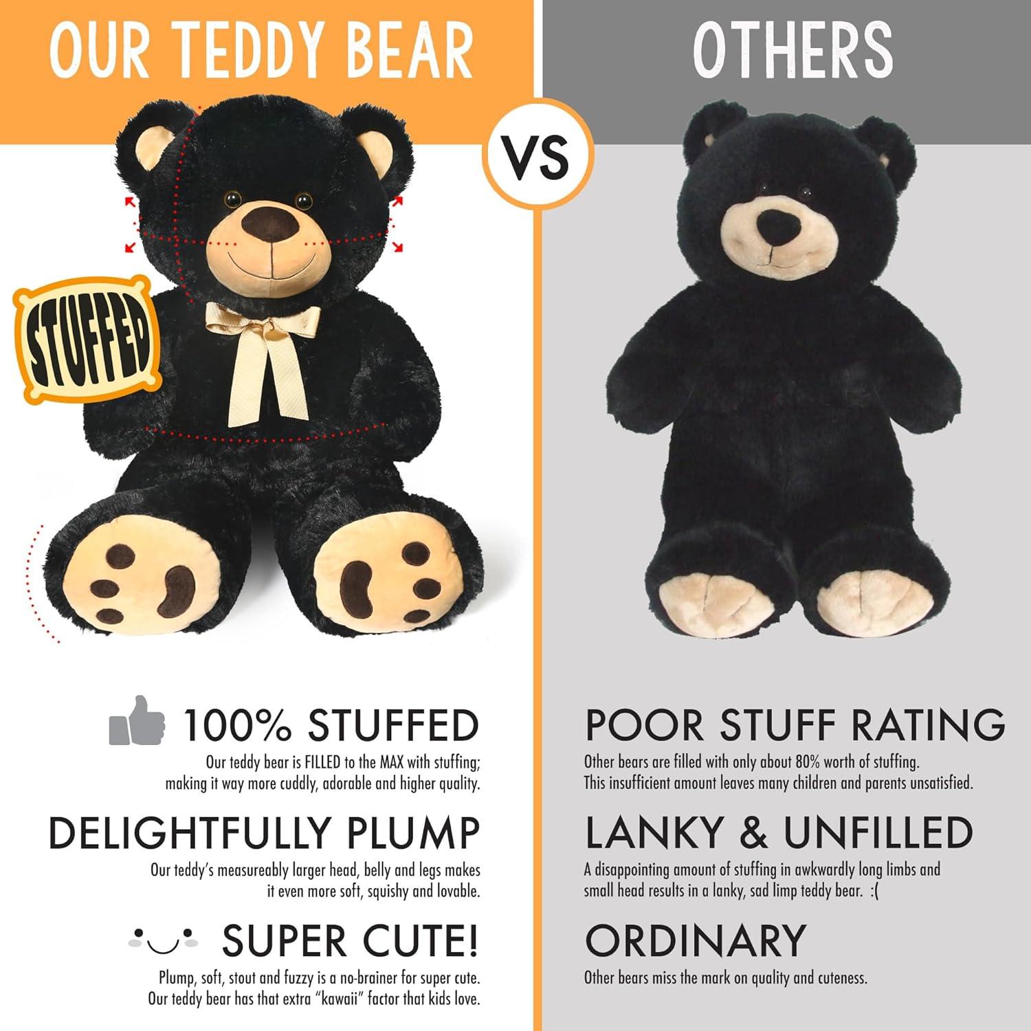 Oso de Peluche Gigante LotFancy 91 cm Lavable para Niños