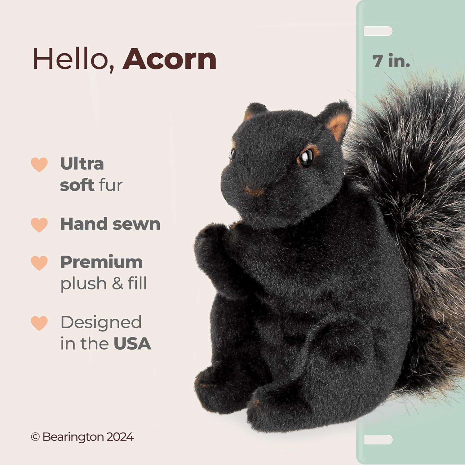 Osito de Peluche Ardilla Negra Bearington Acorn 13 cm
