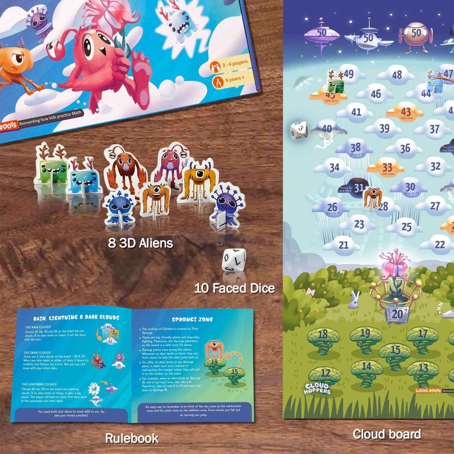 Juego de Mesa Cloud Hoppers - Matemáticas para Niños 6+