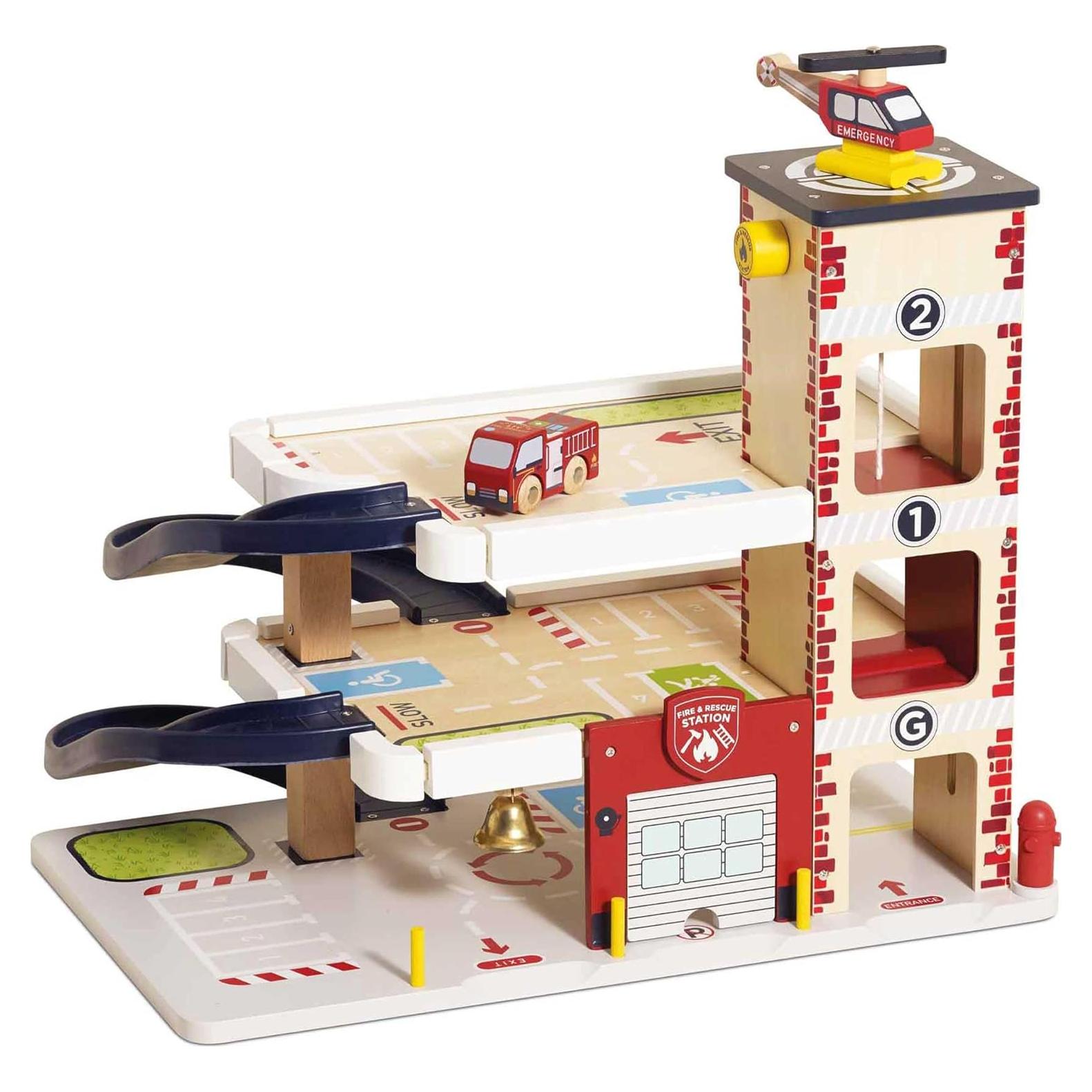 Garaje de Bomberos de Madera Le Toy Van 3 Pisos con Accesorios