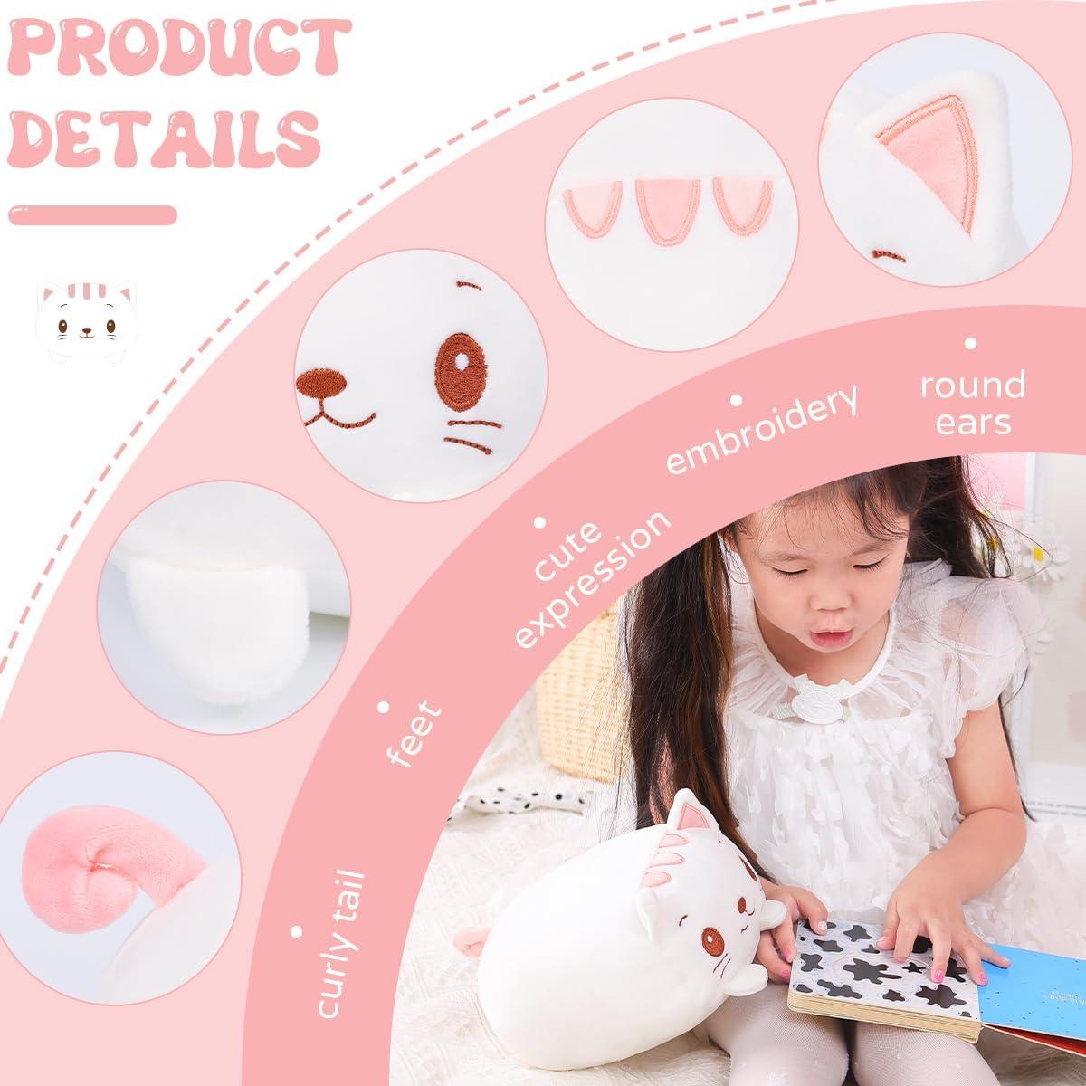 Almohada de Cuerpo Gato Blanco AIXINI 20 cm Peluche Suave