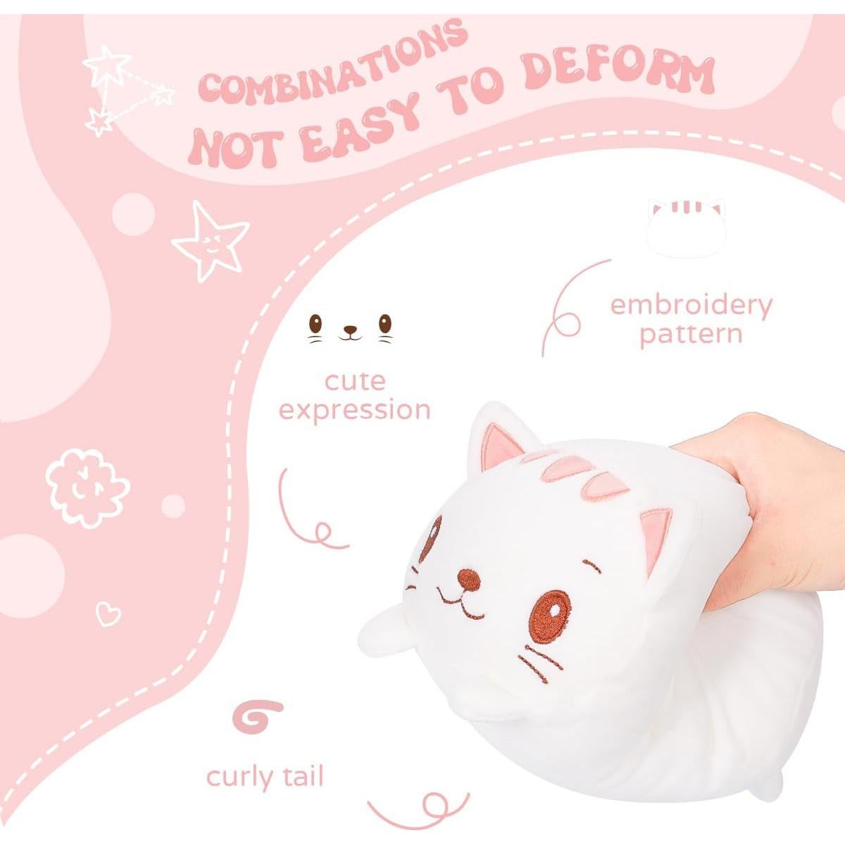 Almohada de Cuerpo Gato Blanco AIXINI 20 cm Peluche Suave