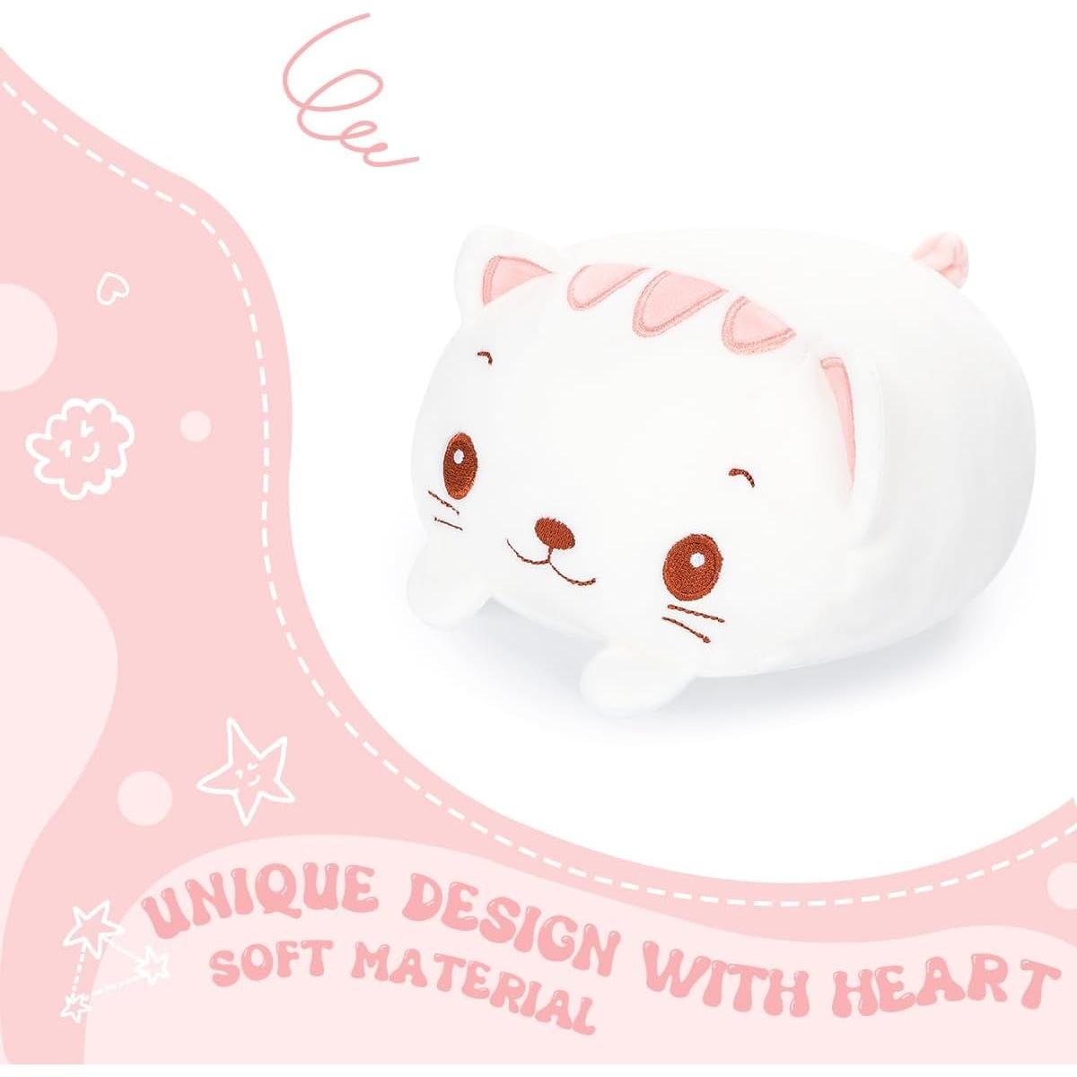 Almohada de Cuerpo Gato Blanco AIXINI 20 cm Peluche Suave